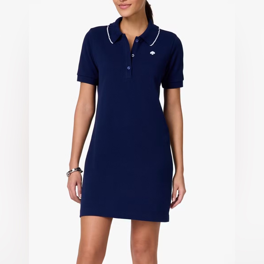 New! Kate Spade Logo Polo Dress Navy Blue Multiple Sizes